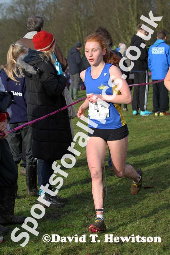 Philippa Chambers (Birtley) during the under-17 womens Northern Cross Country Champs, Knowsley Safari Park. Photo: David T. Hewitson/Sports for All Pics